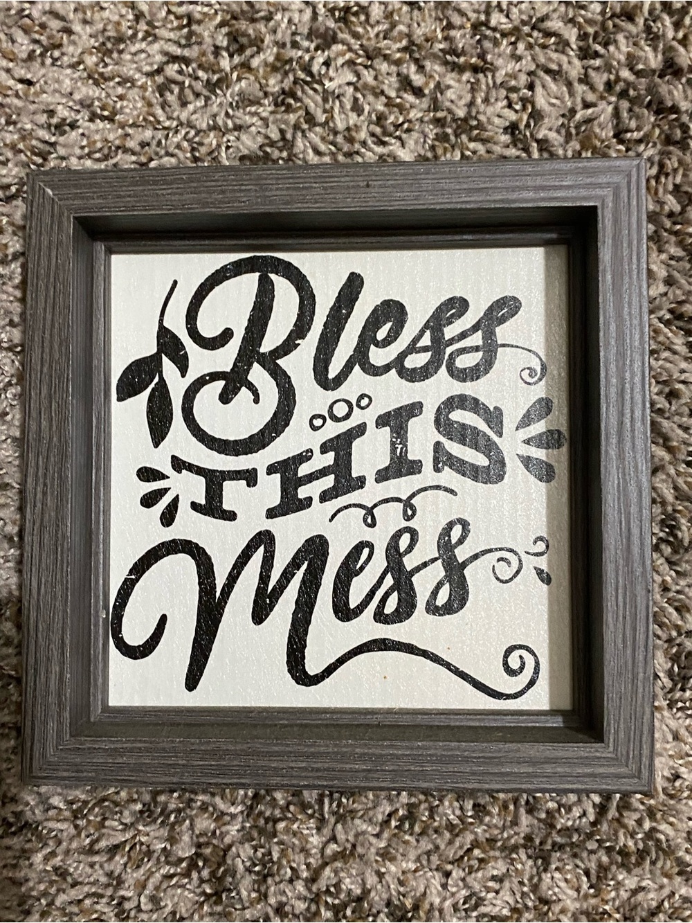 Bless This Mess Black and White Framed Wall Art